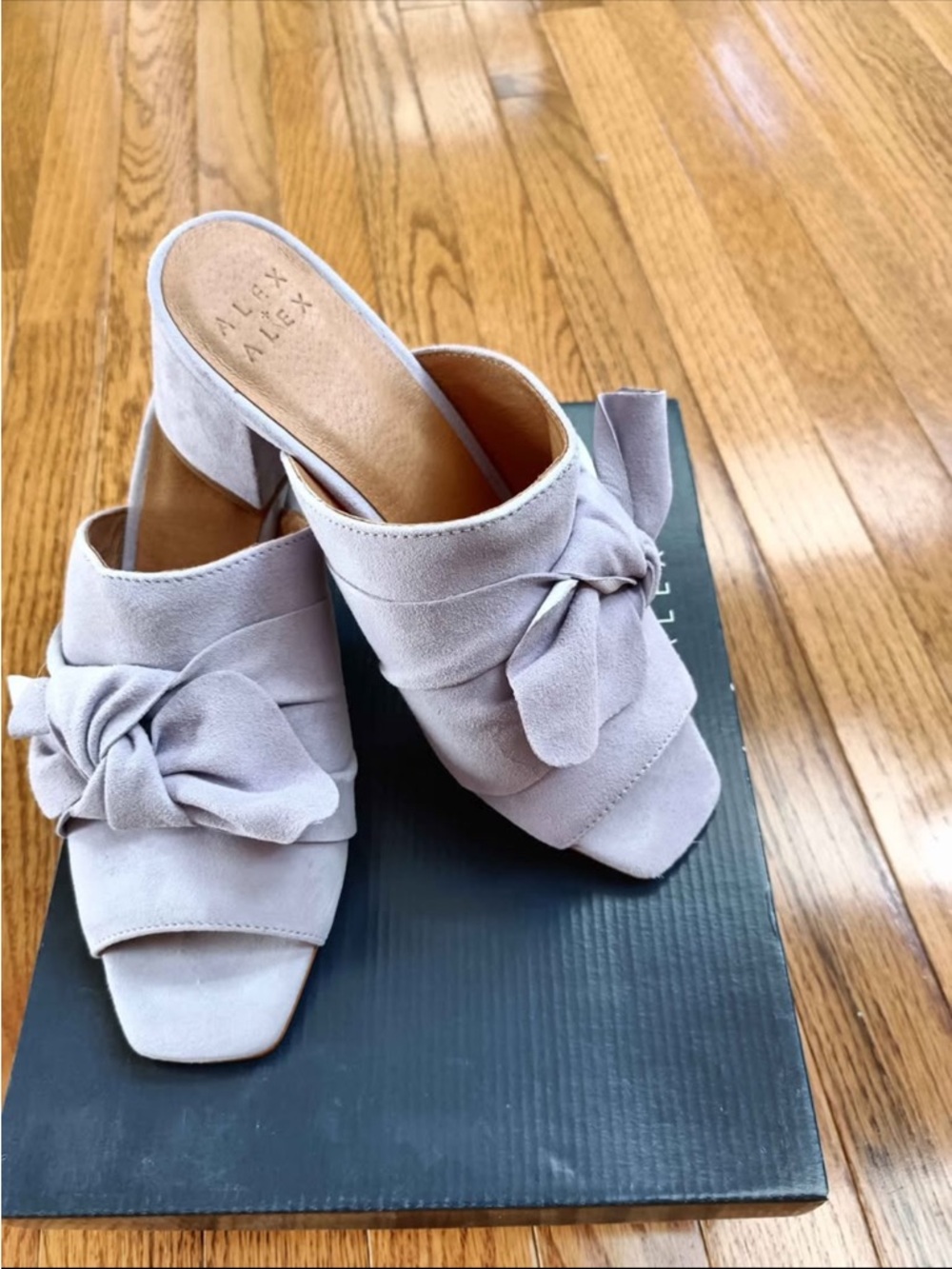 ALEX + ALEX Lavender Suede Knot Mules